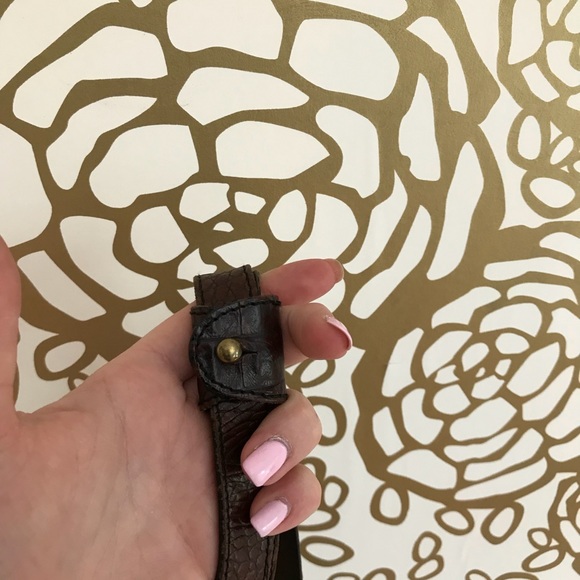 Brahmin Leather Alligator Accent Black Bucket Bag - Picture 5 of 11